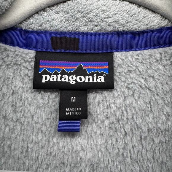 Patagonia Sweater Womens M Gray Blue Re-Tool Snap-T Pullover Fleece Pocket - Picture 3 of 15